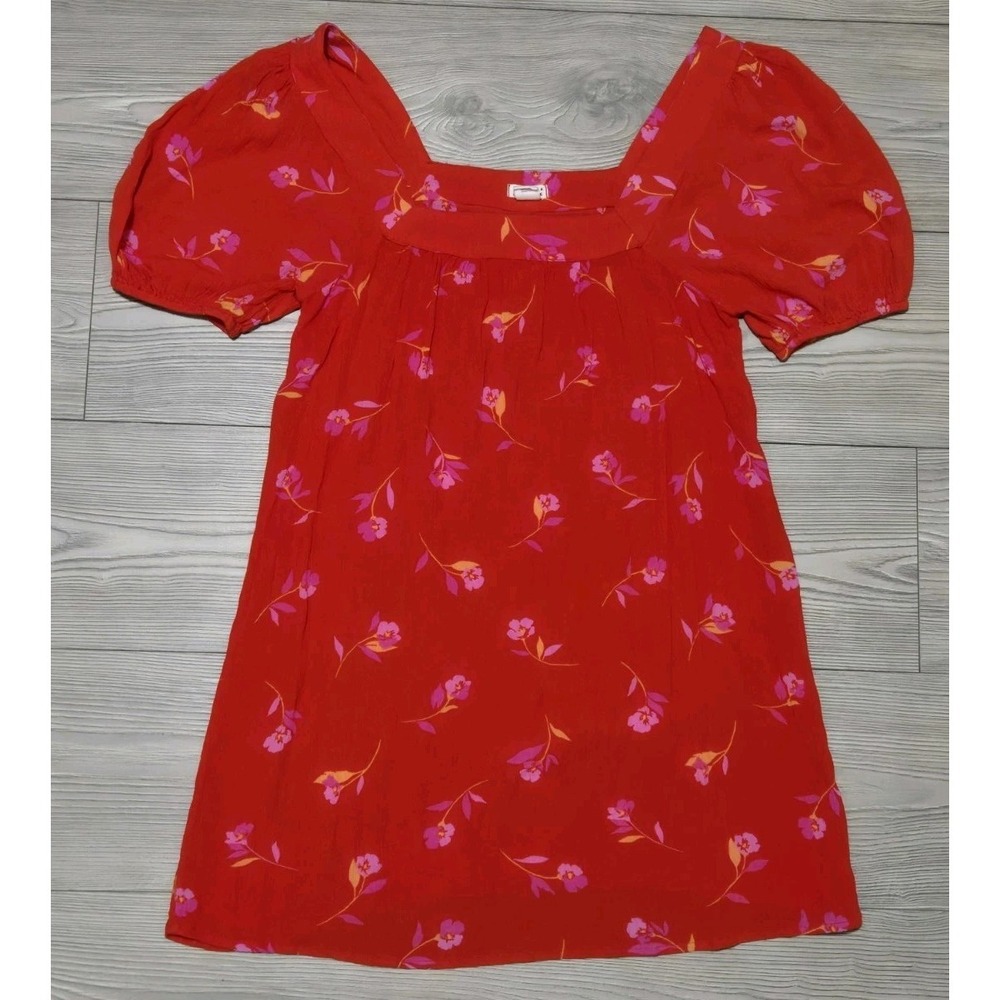Billabong Dress Floral Red Womens‎ Size Small Boho Sleeves Surf